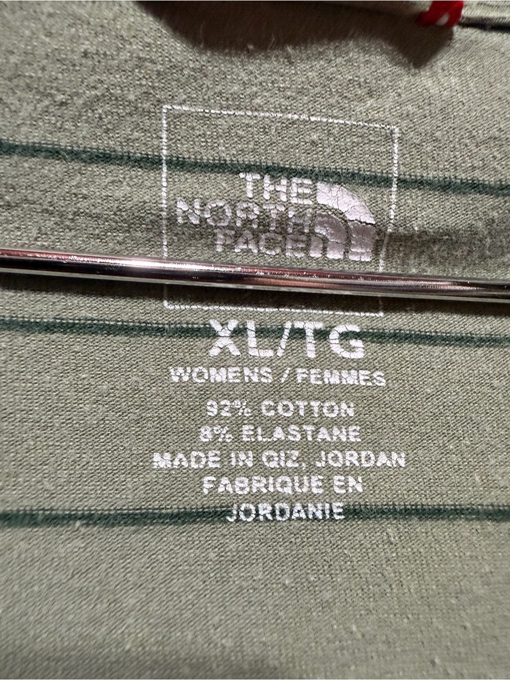 Vintage The North Face Sage Green Striped Hooded Pullover - Picture 3 of 4